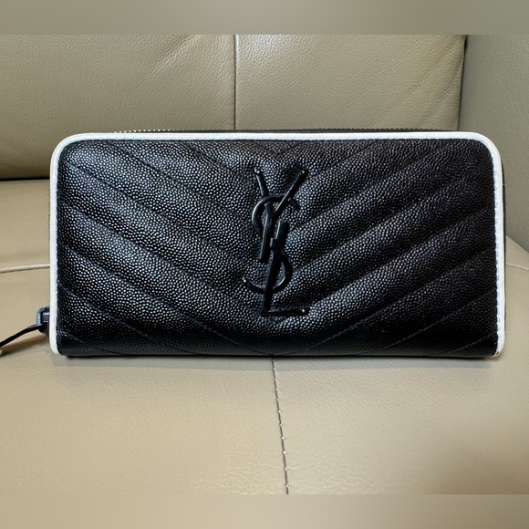 Saint Laurent Handbags - YSL Classic Monogram Zip Around Wallet Matelasse
Chevron Leather